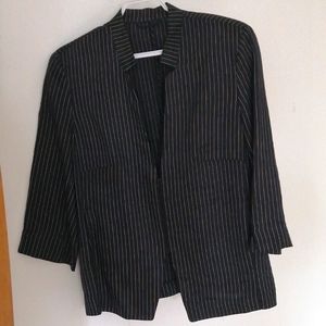 Pinstripe linen blend blazer/blouse